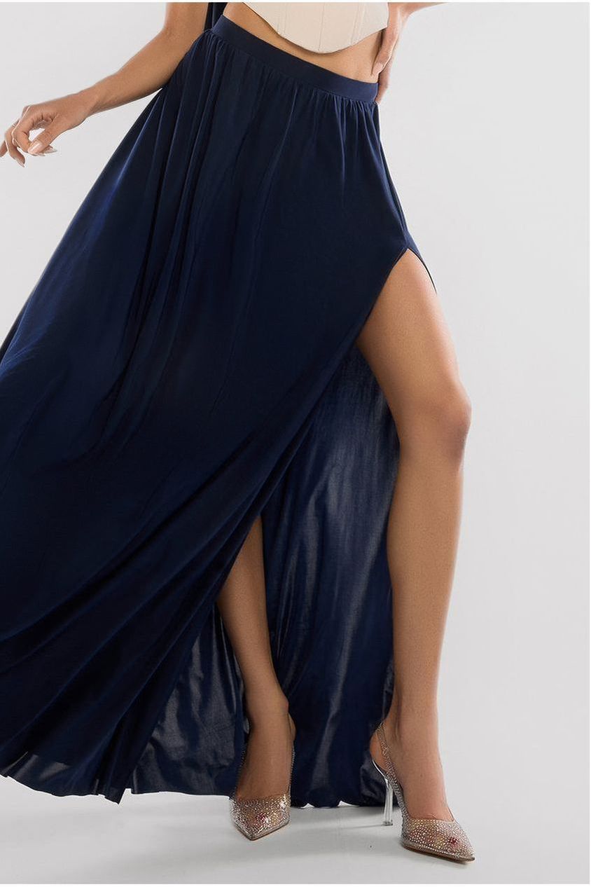 Side Split Soft Touch Maxi Skirt SK41