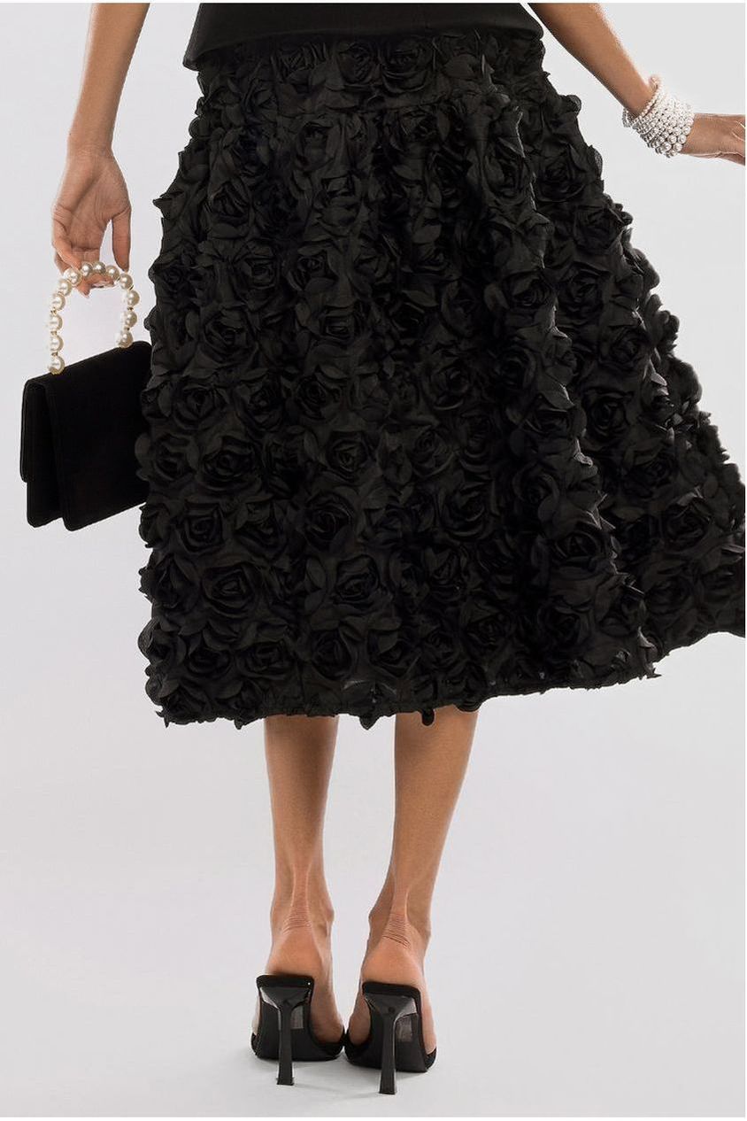 3D Floral Mesh Midaxi Skirt SK50