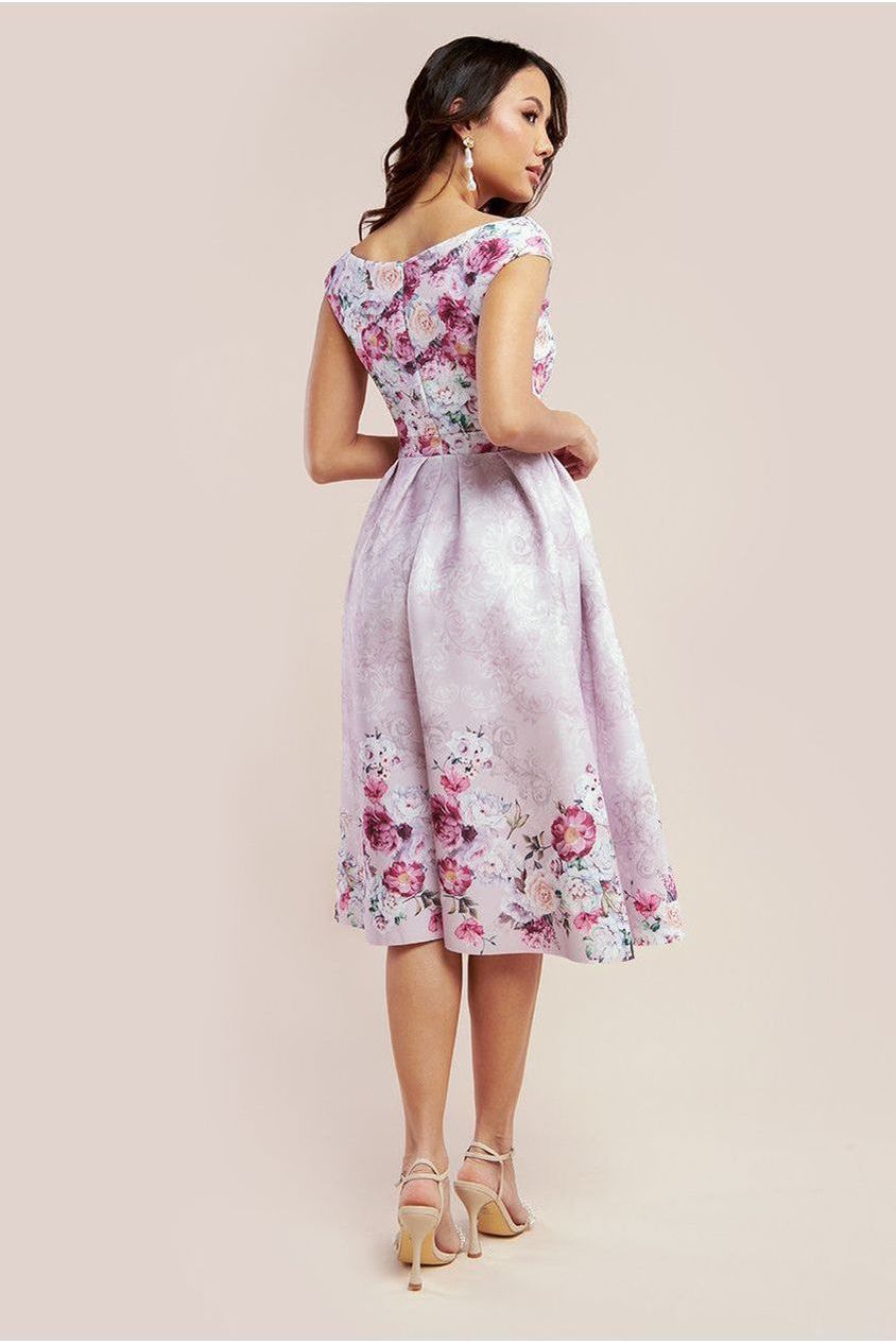 Sweetheart Floral Midi Dress - Blush DR3207