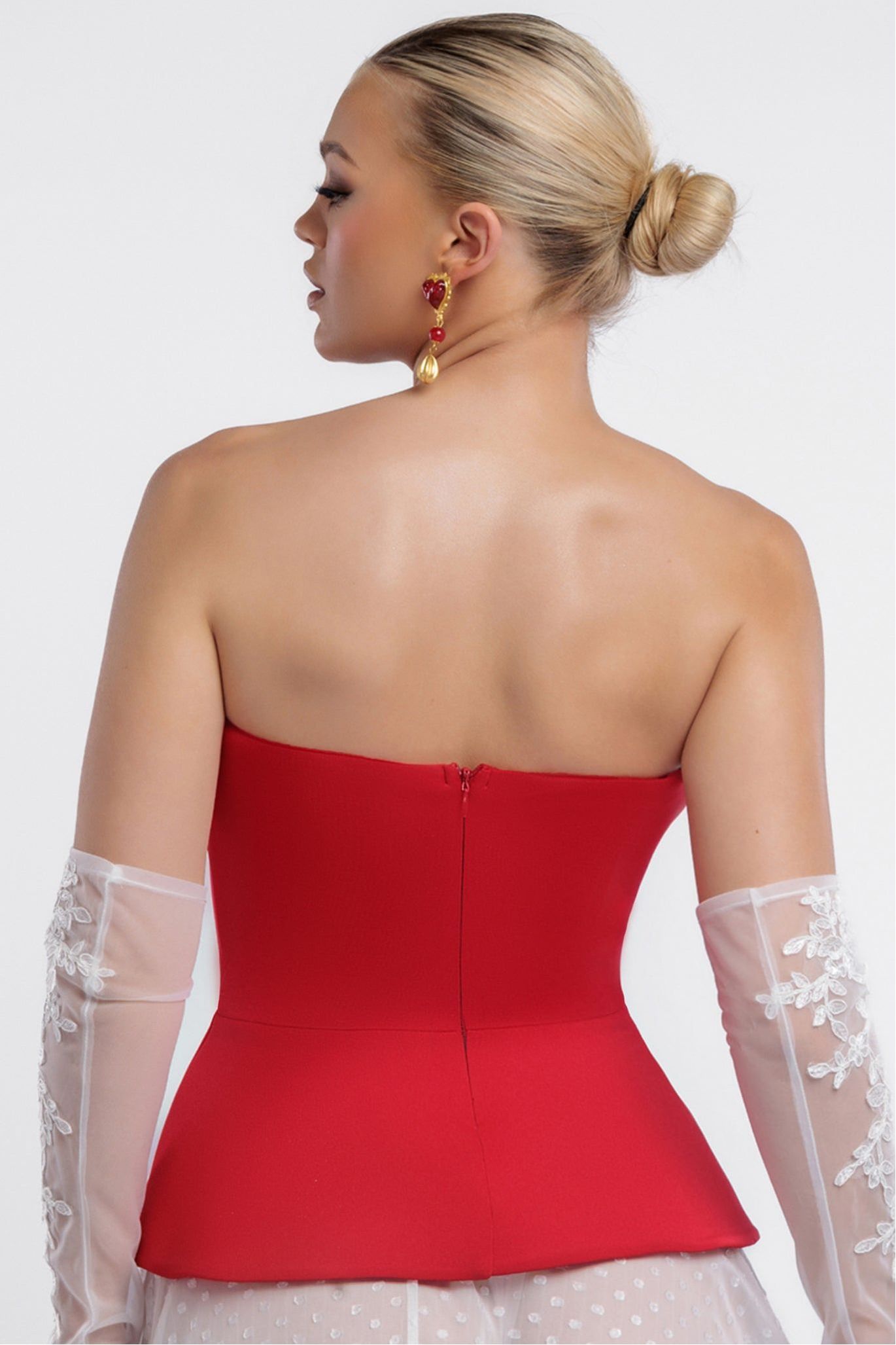 Scuba Boobtube Peplum Hem Corset T233