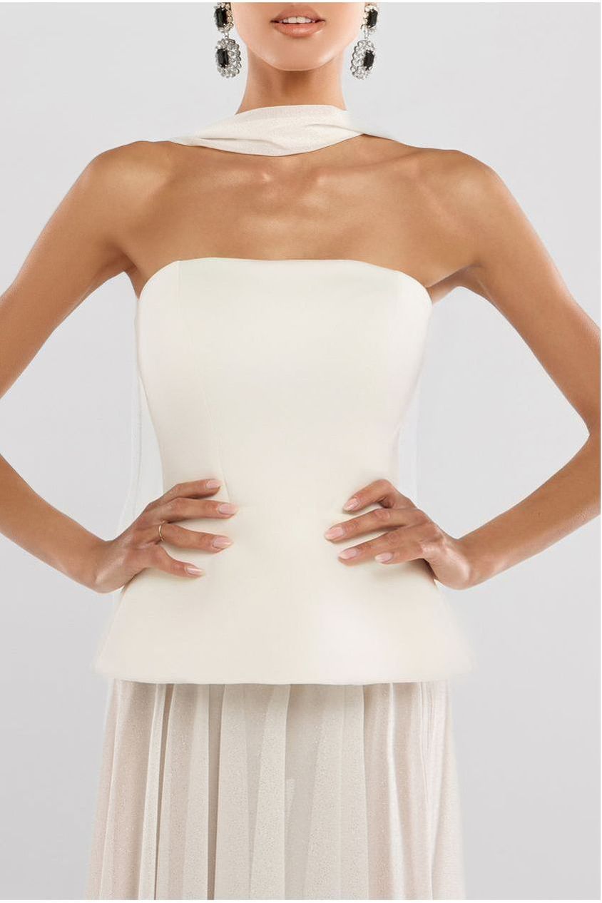 Scuba Boobtube Peplum Hem Corset T233