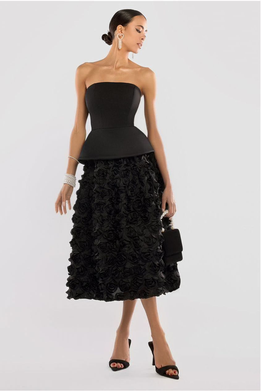 Scuba Boobtube Peplum Hem Corset T233