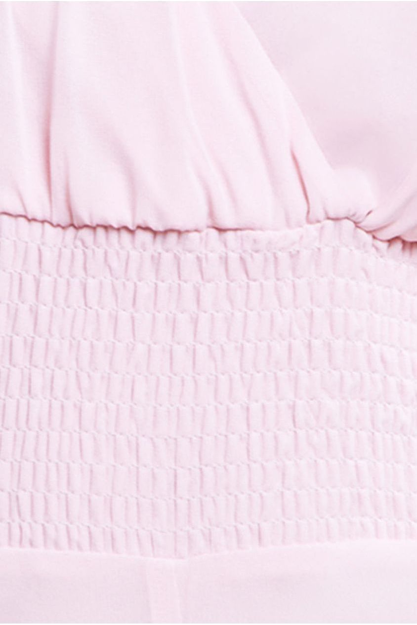 Chiffon Jumpsuit With Flutter Sleeves - Blush TR352