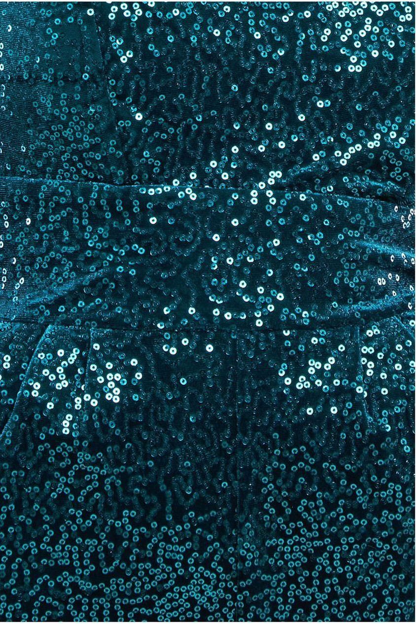Sequin & Velvet Corset Jumpsuit - Emerald Green TR365