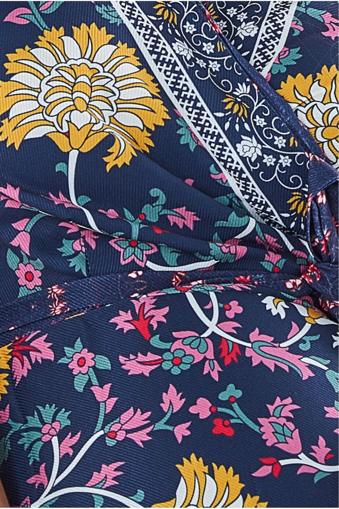 Maternity Floral Print Maxi Navy Print DR3355MAT