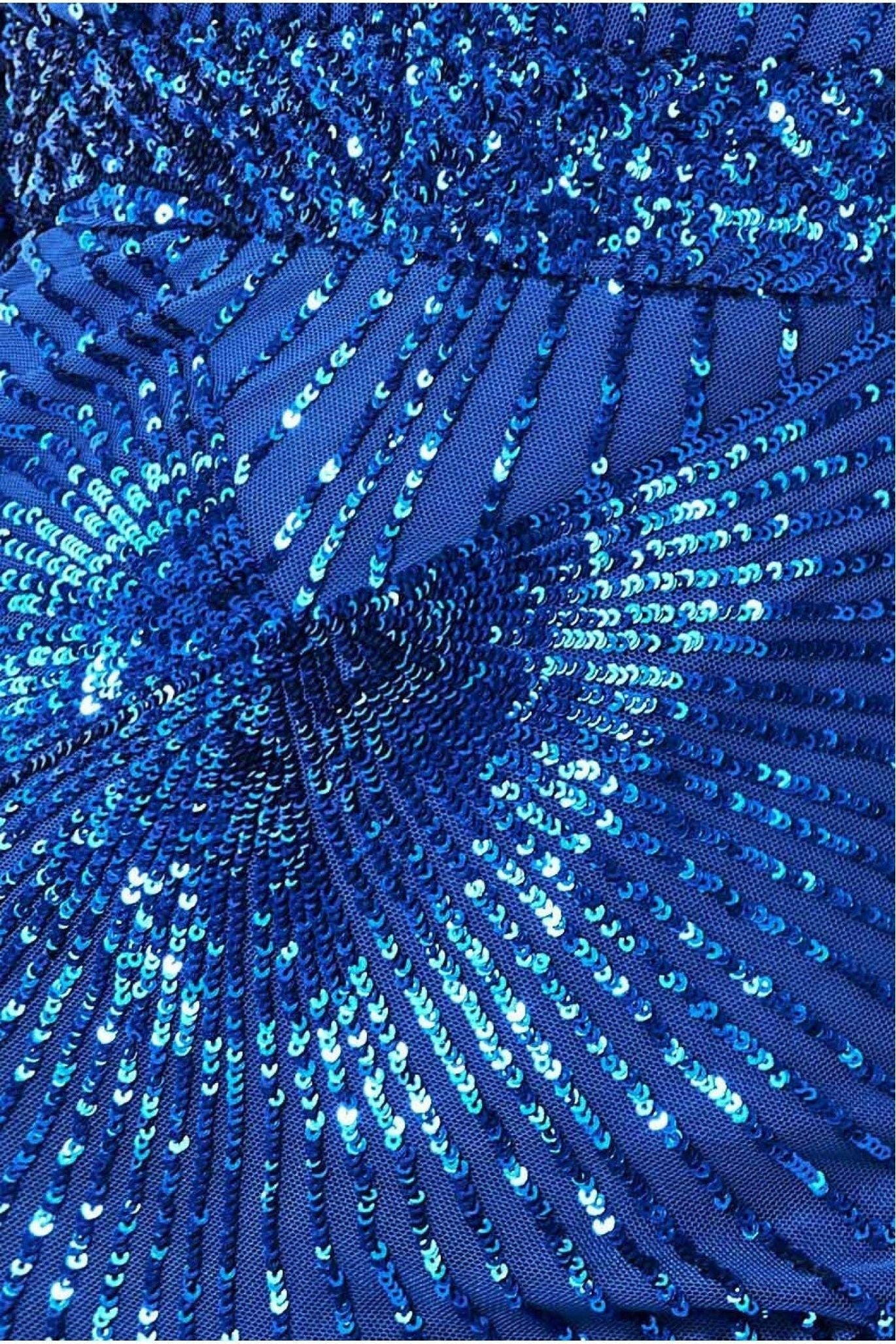 Starburst Sequin Maxi Dress - Royal Blue DR1824