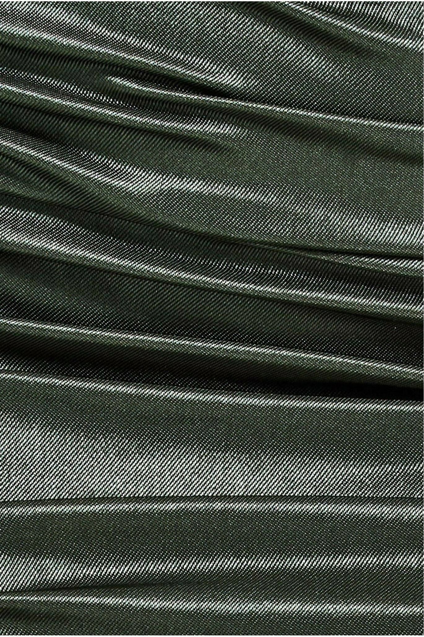 Ruched Satin Mini Skirt - Khaki SK18