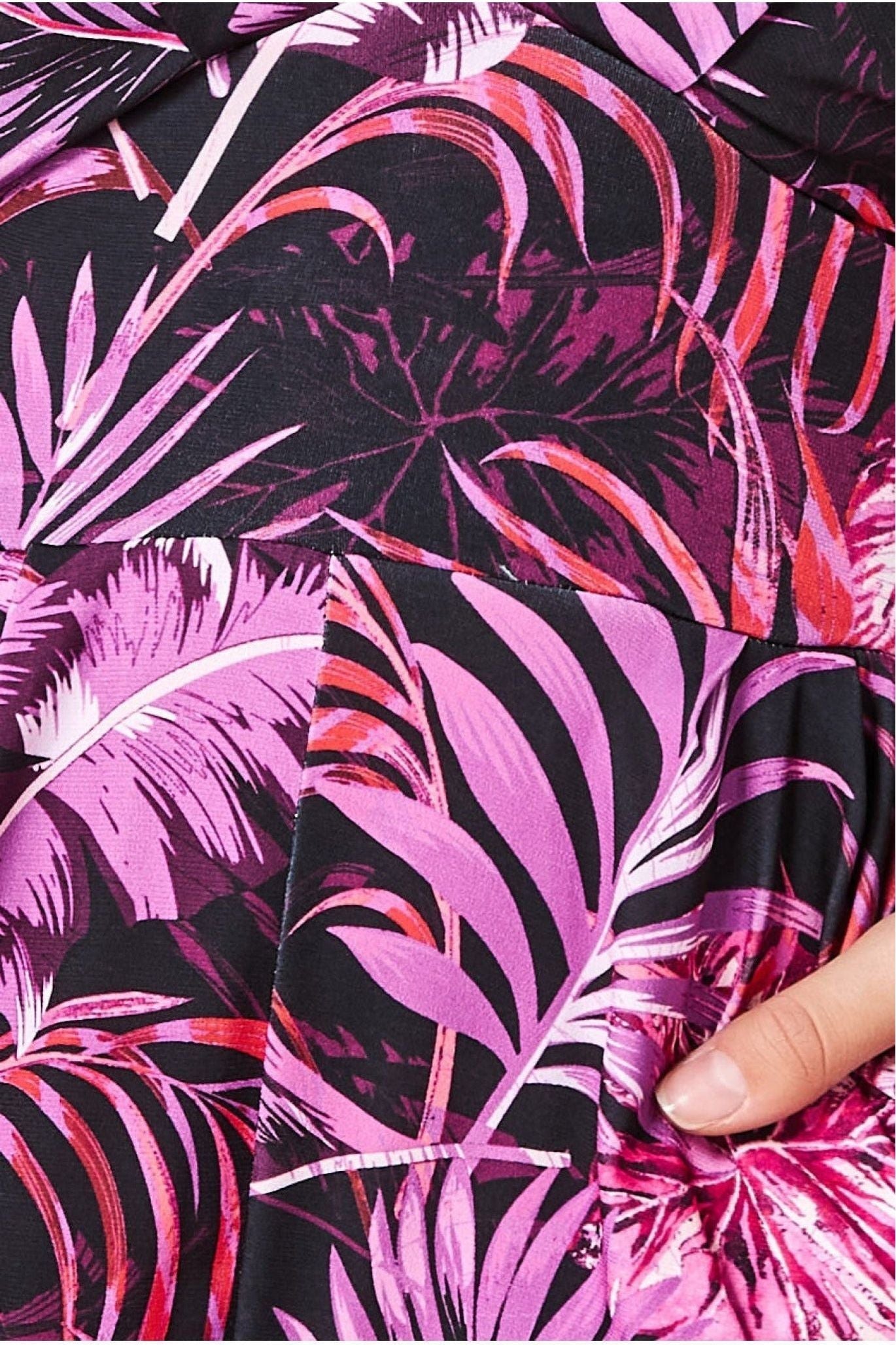 Tropical Print Jumpsuit - Purple TR356