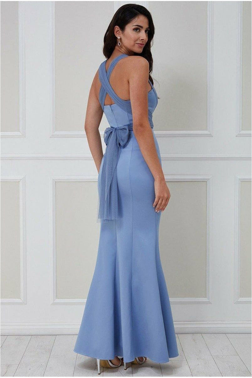 Goddiva Boobtube Multi-tie Maxi Dress - Cornflower DR2477