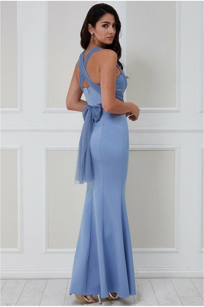 Goddiva Boobtube Multi-tie Maxi Dress - Cornflower DR2477