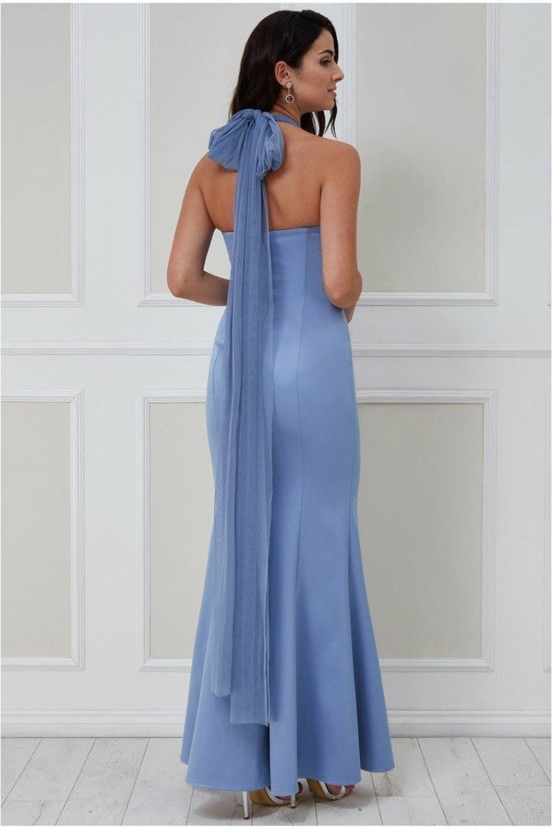 Goddiva Boobtube Multi-tie Maxi Dress - Cornflower DR2477