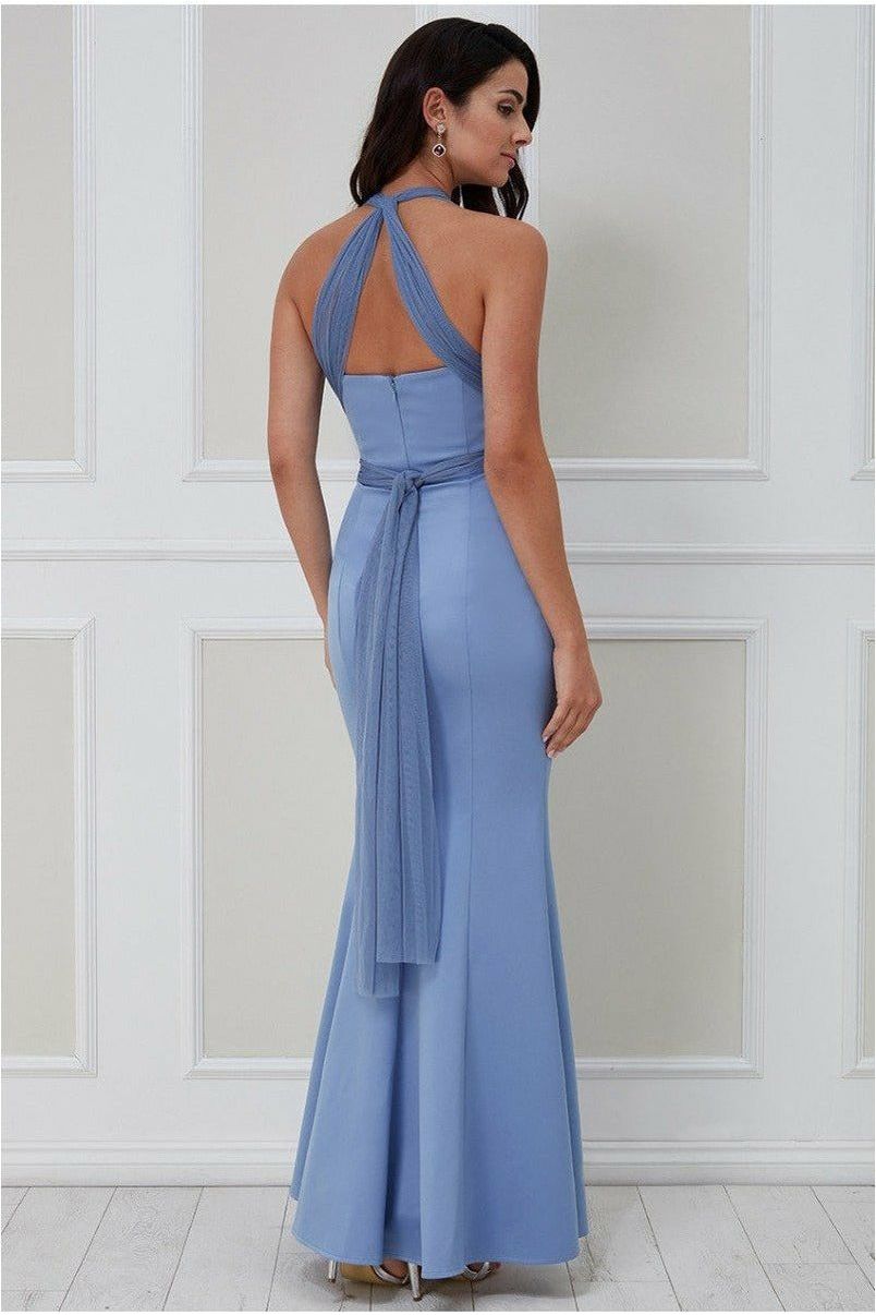 Goddiva Boobtube Multi-tie Maxi Dress - Cornflower DR2477