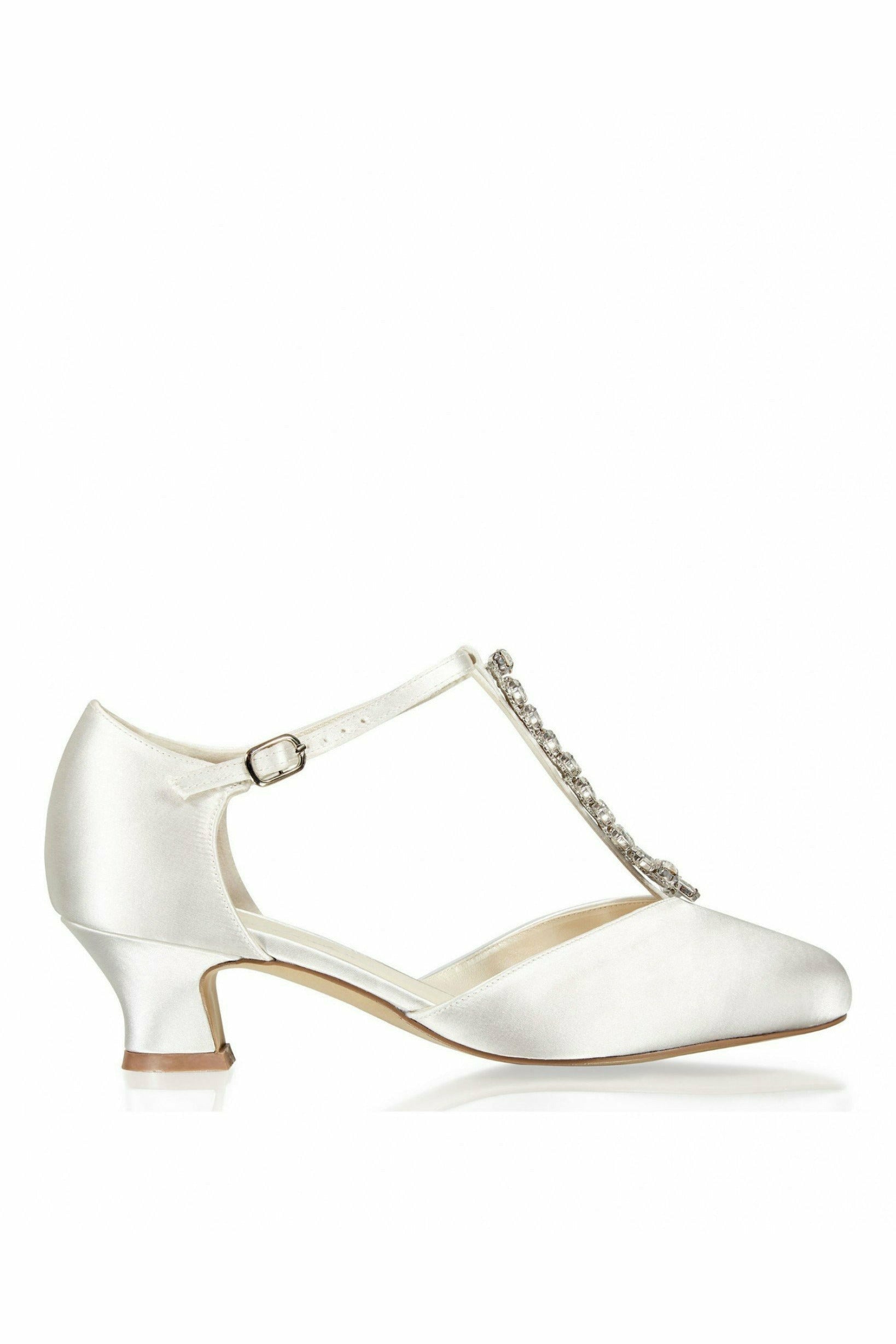 Satin 'alva' Trim Detal Low Heel Shoe alva