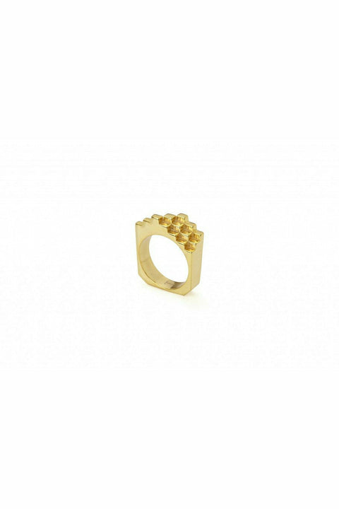 Jewel Tree London Hive Ring - Gold