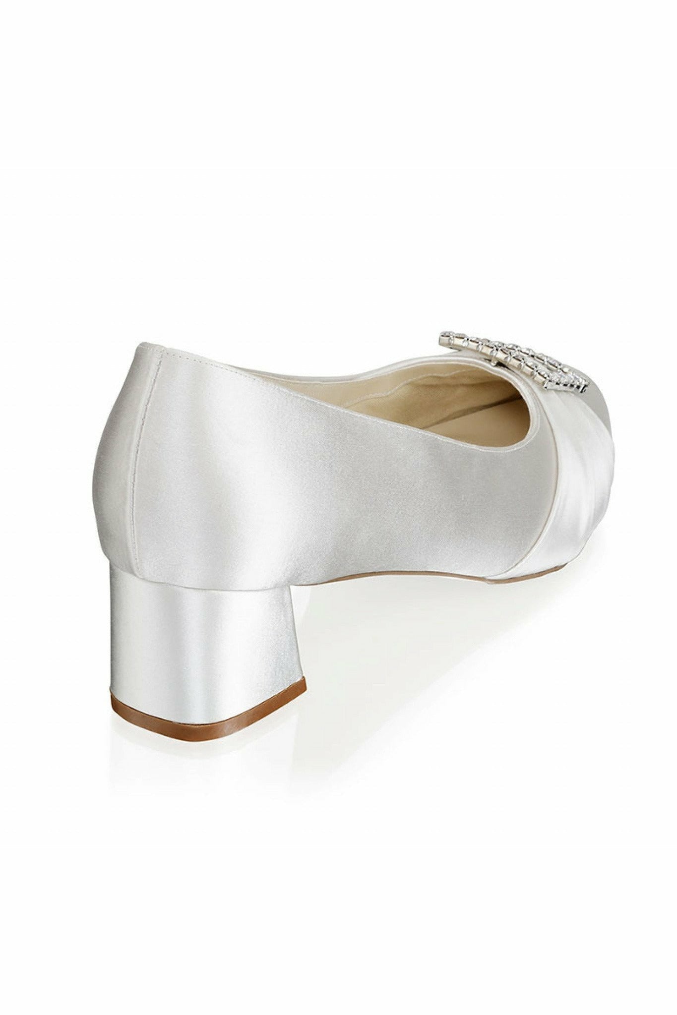Satin 'britney' Wide Fit Block Heel Shoe Britney