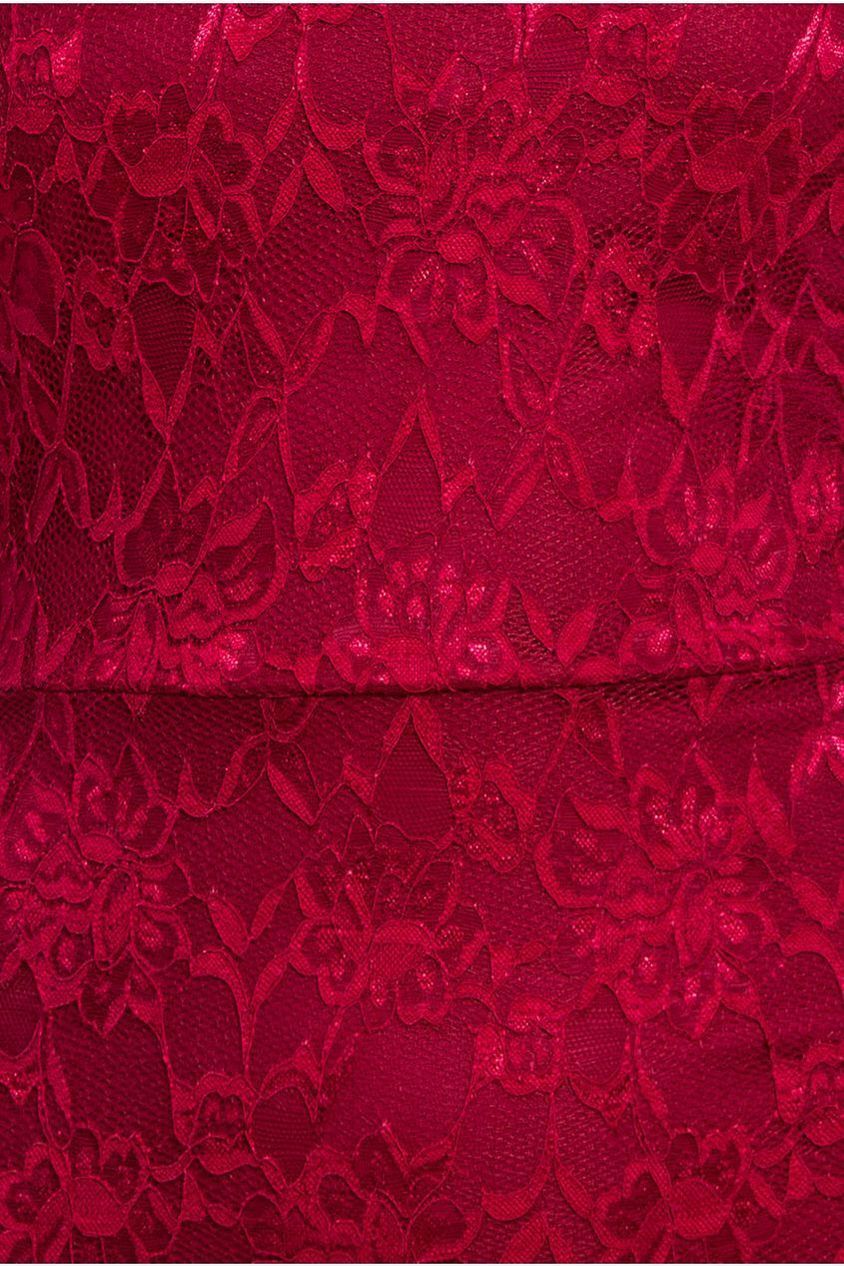 One Shoulder Scalloped Neck Maxi Dress - Wine DR4601