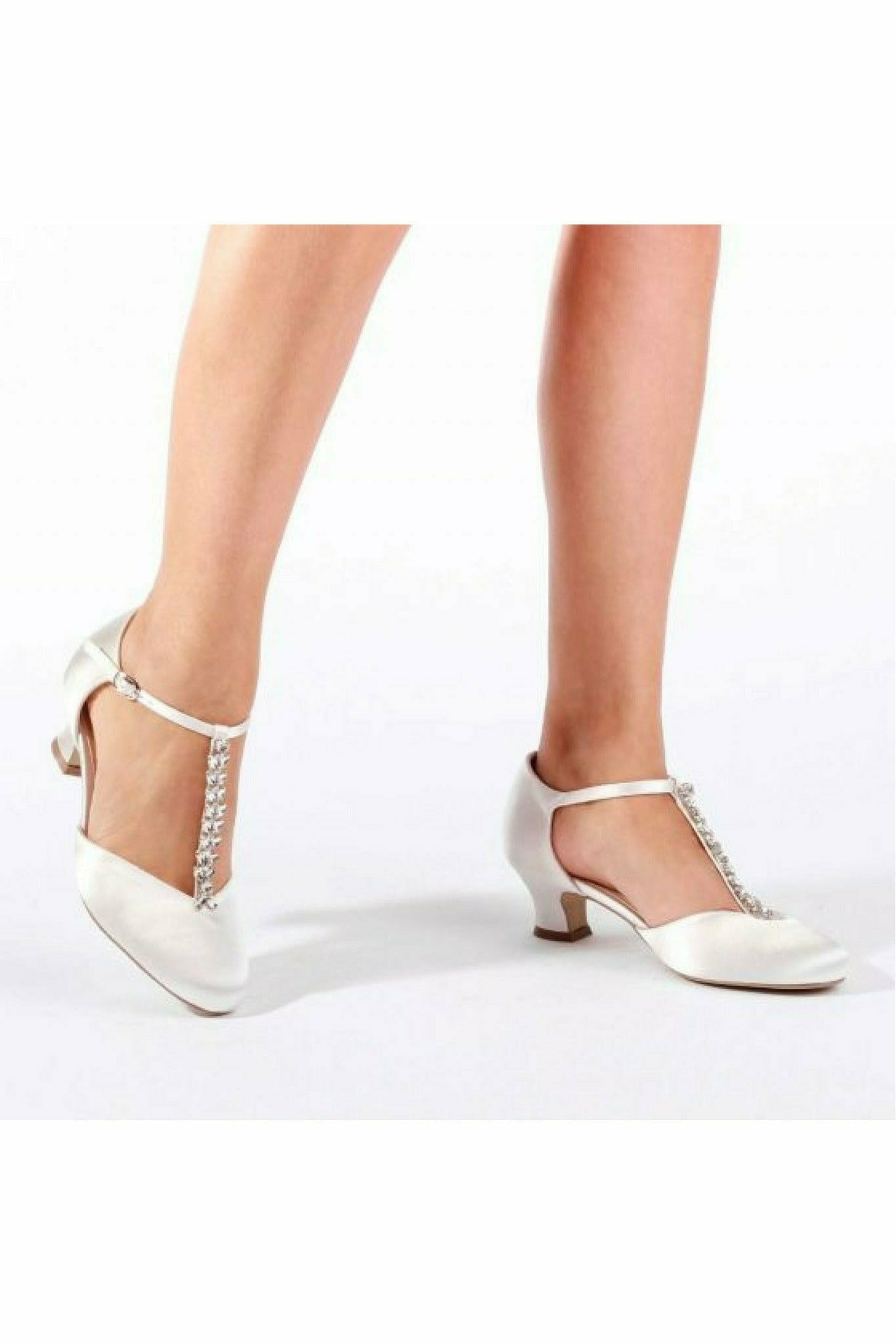 Satin 'alva' Trim Detal Low Heel Shoe alva