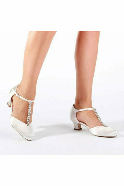 Paradox London Satin 'alva' Trim Detal Low Heel Shoe