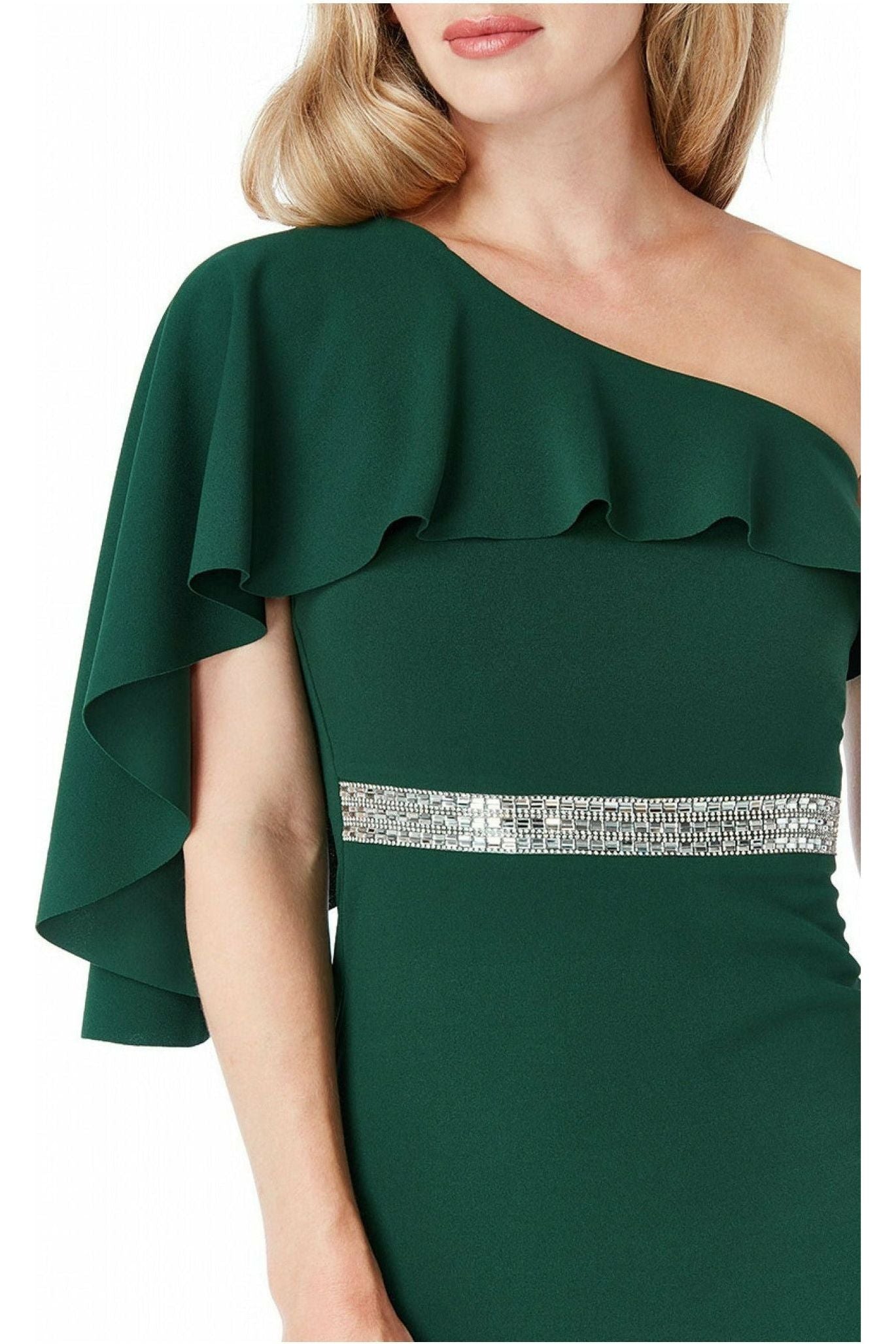 Off The Shoulder Flair Maxi Dress - Emerald DR1793