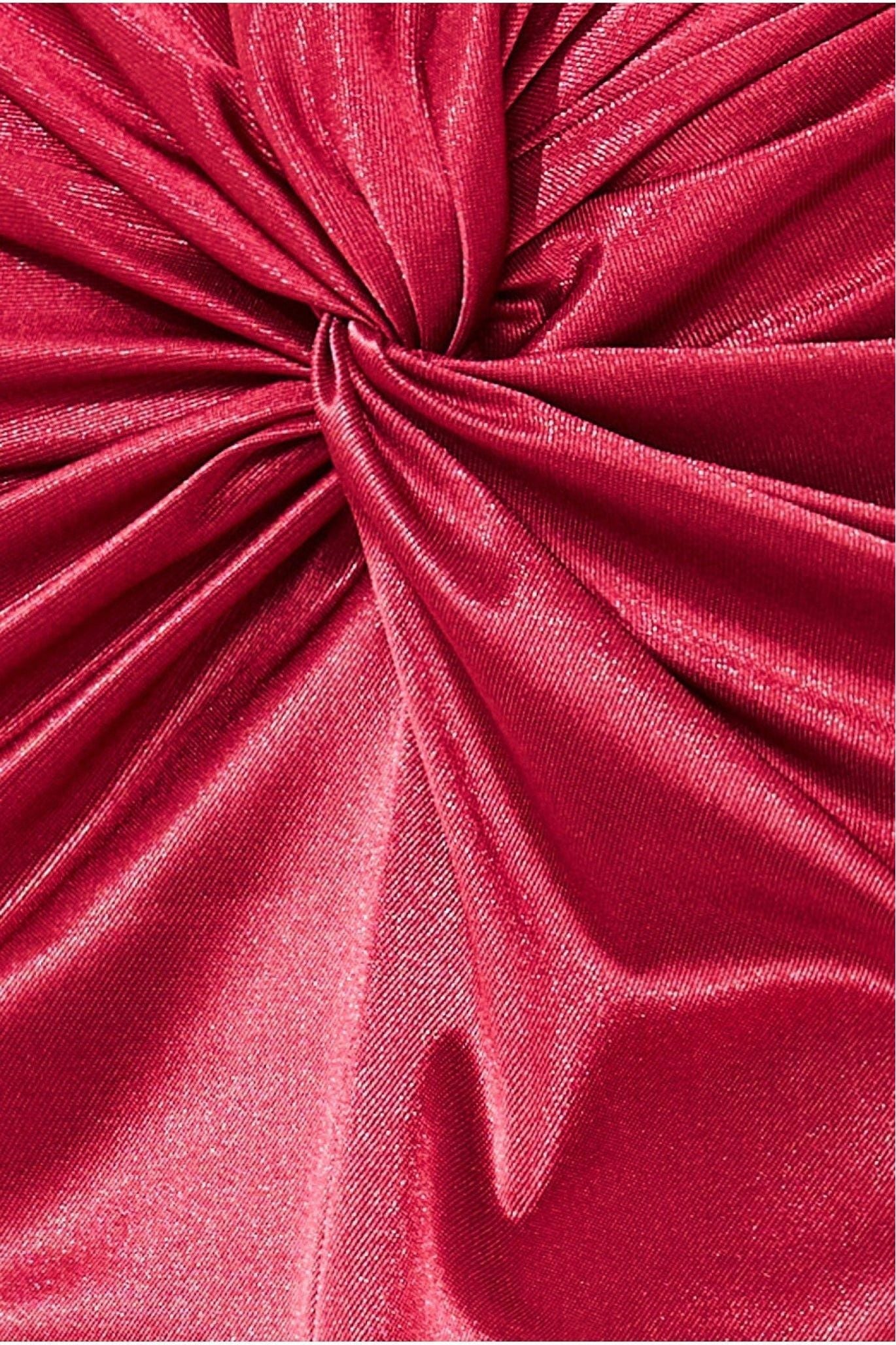 Satin Knotted Midi Skirt - Wine SK23