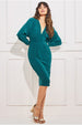 Batwing Sleeve Midi Dress - Emerald Green by Goddiva