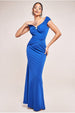 Bardot Pleated Maxi With Metal Trim Maxi Dress - Royalblue by Goddiva