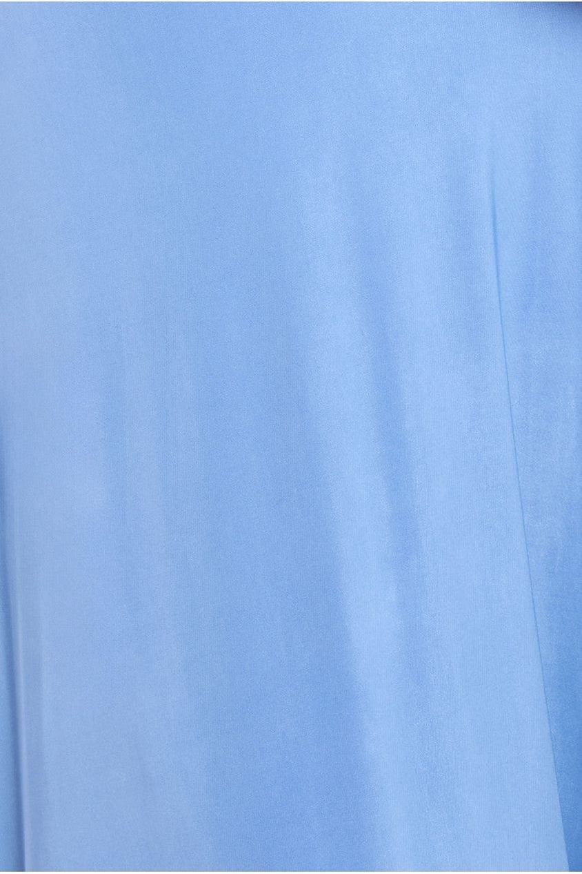 Diamante & Scalloped Lace Neck Maxi Dress - Corn Flower Blue DR4120M