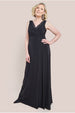Diamante & Scalloped Lace Neck Maxi Dress - Black by Goddiva