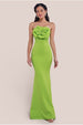 Scuba Crepe Bandeau Rose Maxi Dress - Lime Green by Goddiva