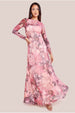 Printed Soft Mesh A-Line Maxi Dress - Blush by Goddiva