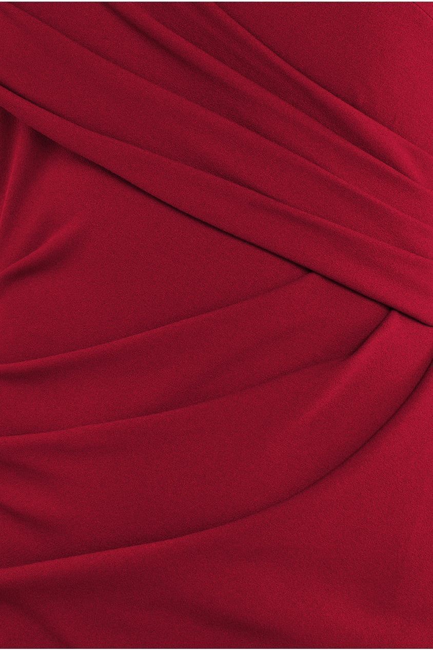 Scuba Crepe  Off The Shoulder Maxi - Wine DR3774