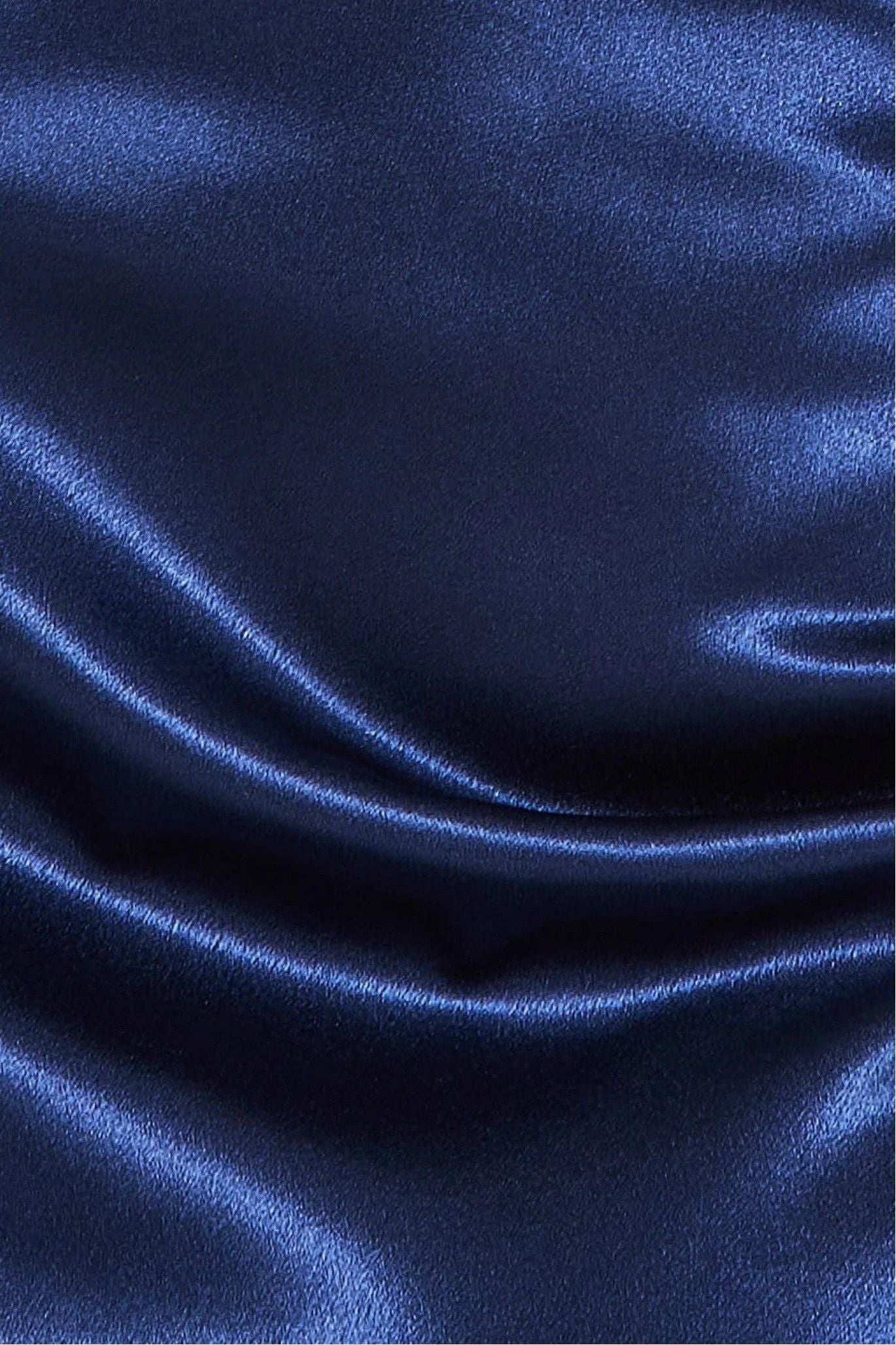 Cowl Neck With Strappy Back Satin Maxi - Navy DR2113