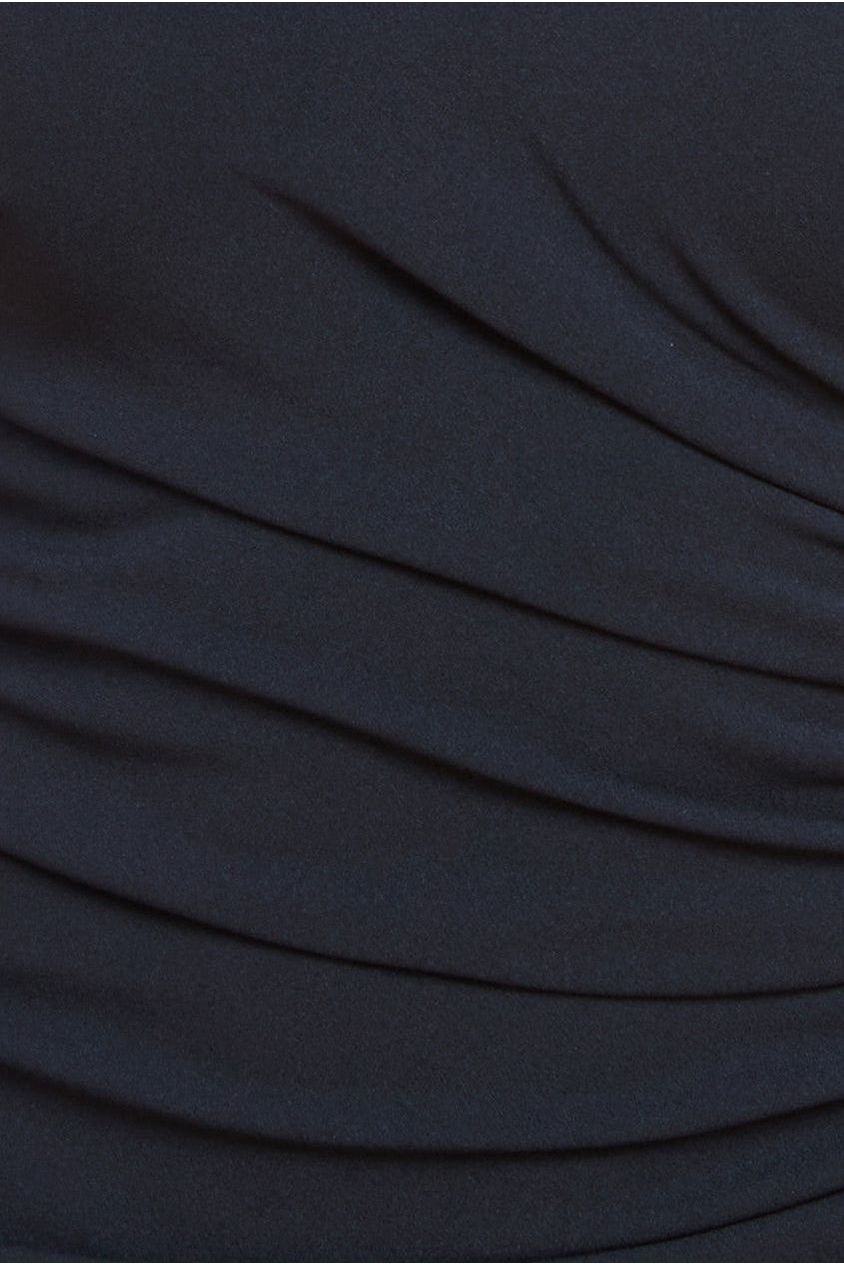 Scuba Crepe Bandeau Maxi With Diamante Necklace - Black DR4271