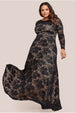 Scalloped Lace A-Line Maxi Dress - Black by Goddiva Plus