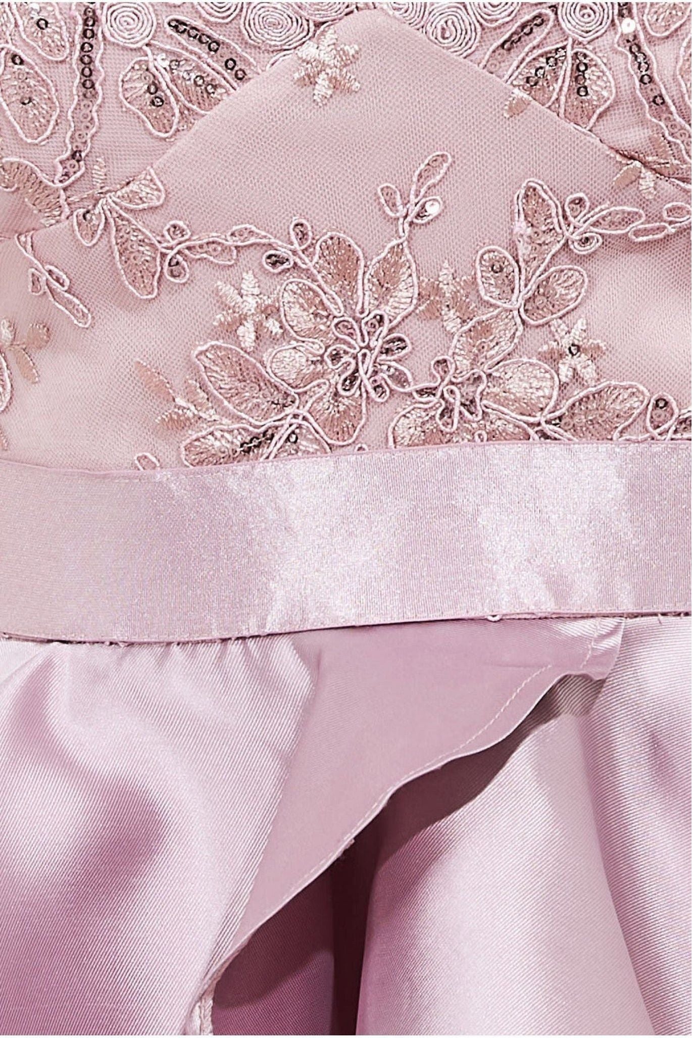 Layered Frilled Mini Dress - Blush DR3403