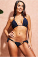 Side Tie Bikini With Buckle Detail - Navy by Goddiva