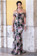 Cowl Neck Floral Print Jacquard Chiffon Maxi Dress - Black by Goddiva