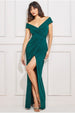 Scuba Bardot Wrap Maxi Dress - Emerald by Goddiva