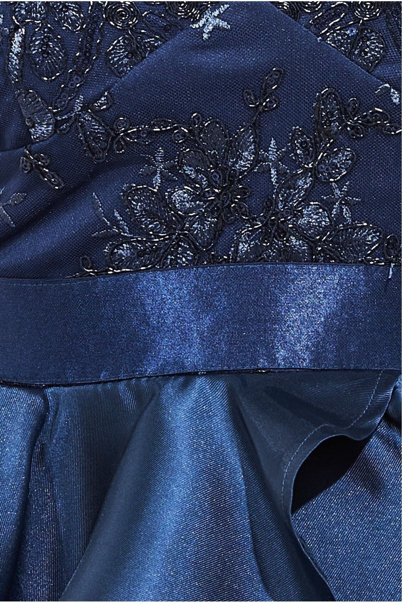 Layered Frilled Mini Dress - Navy DR3403