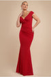 Bardot Pleated Maxi Dress - Red by Goddiva
