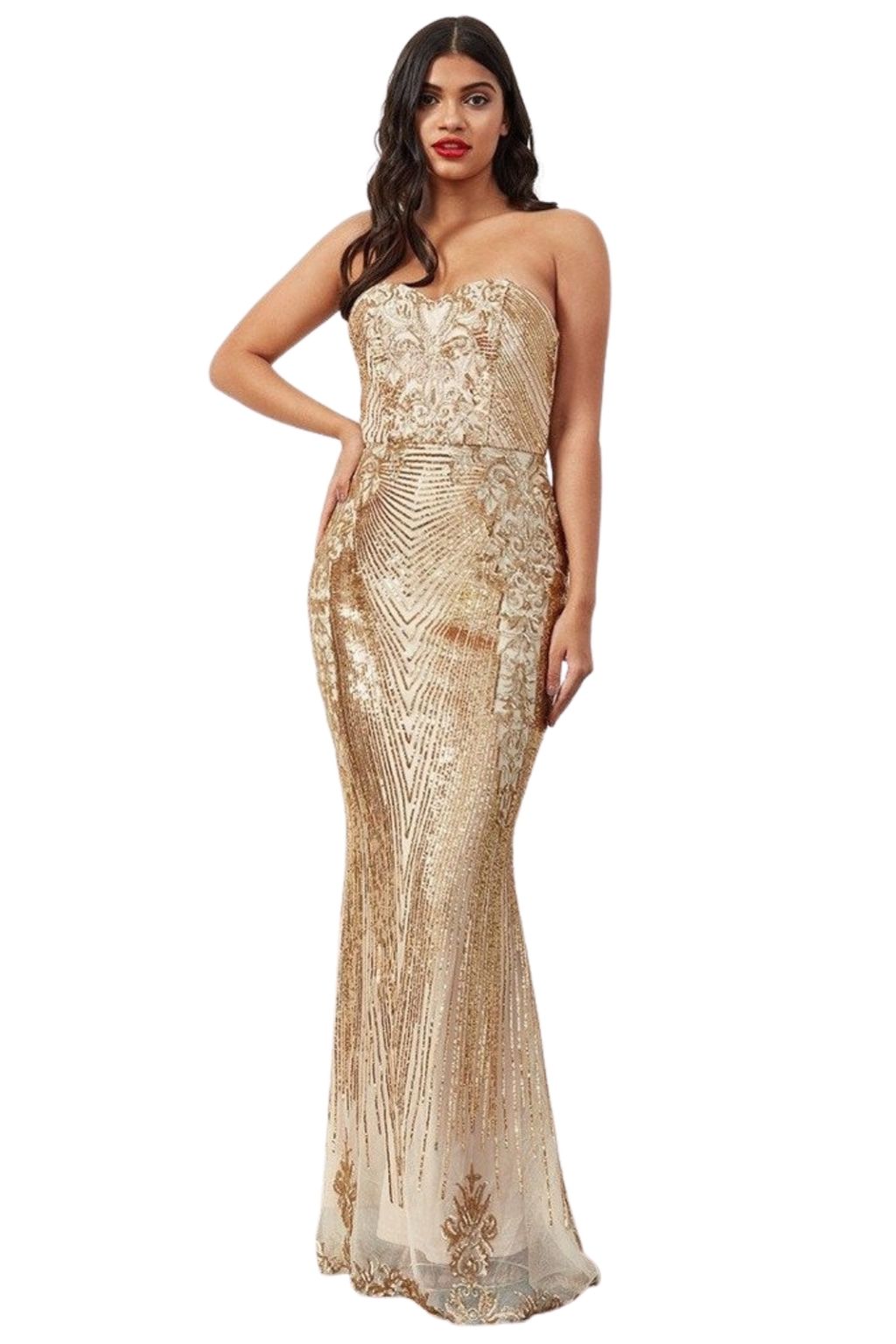 Stephanie Prat Sequin And Chiffon Maxi - Red DR1168