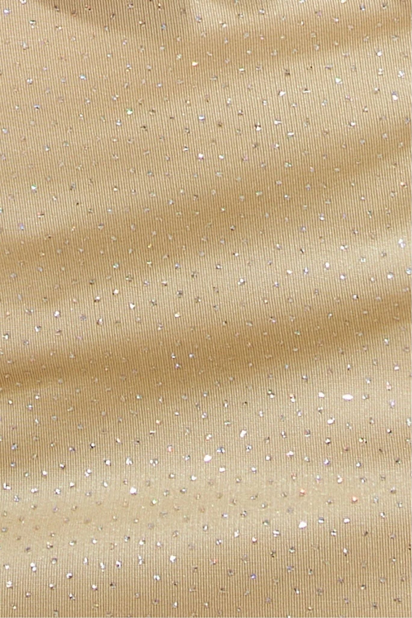 Glitter Cowl Back Mini With Sleeves - Gold DR1301