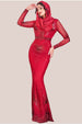 Modesty Starburst Sequin Maxi Dress - Red by Goddiva
