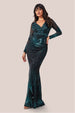 Starburst Effect Maxi Dress - Emerald by Goddiva