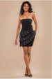 Fan Pleated Boobtube Scuba Crepe Mini - Black by Goddiva