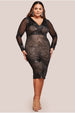 Scalloped Hem Starburst Midi Dress - Black by Goddiva Plus