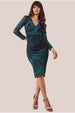 Scalloped Hem Starburst Midi Dress - Emerald by Goddiva