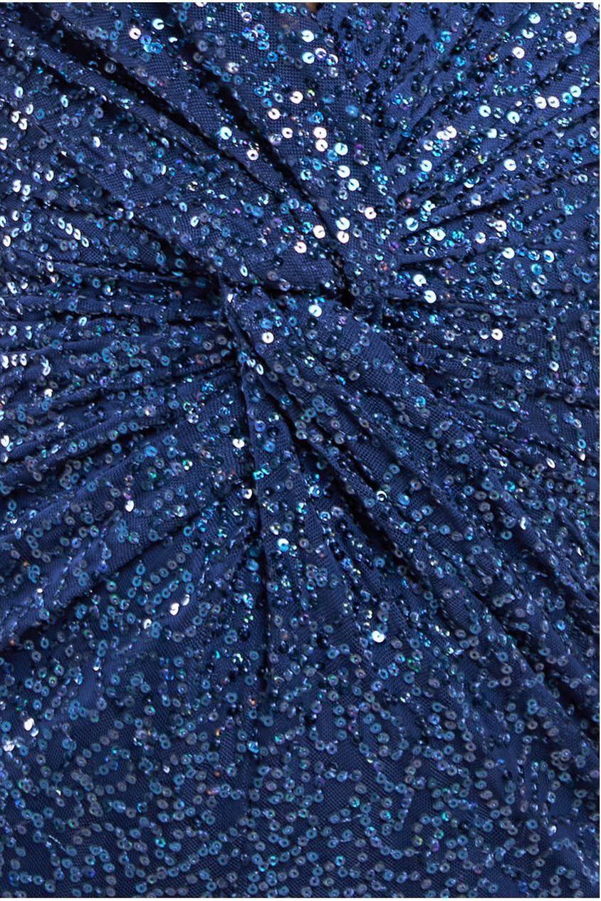 Twisted Front Sequin Maxi Dress - Navy DR2723