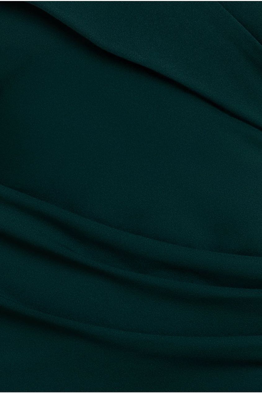 Scuba Crepe Off Shoulder Front Split Maxi Dress - Emerald Green DR2930PLUS
