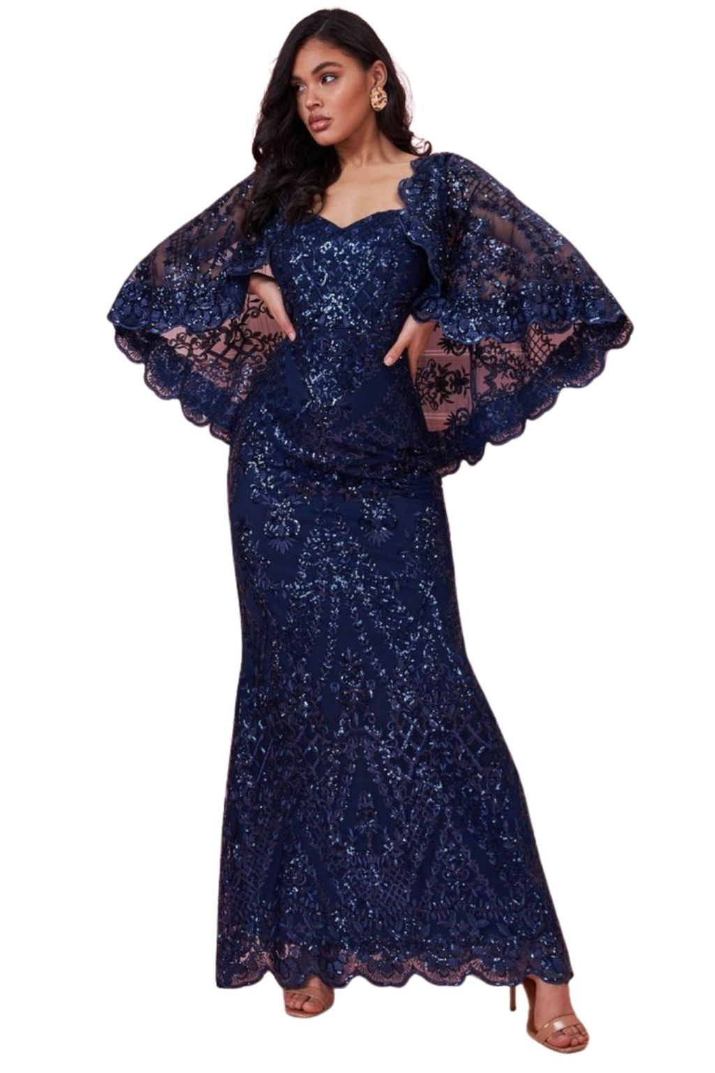 Stephanie Prat Sequin And Chiffon Maxi - Red DR1168